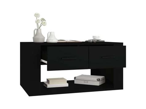 Vidaxl table basse noir 80x50x40 cm bois d ingénierie Conforama