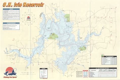 O.H. Ivie Reservoir fishing map – Texas Map Store