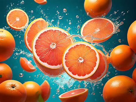 Fresh Oranges Water Splash Background Ai Fresh Oranges Orange