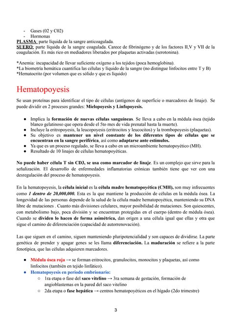 Solution Sangre Y Hematopoyesis Tec Semestre Studypool