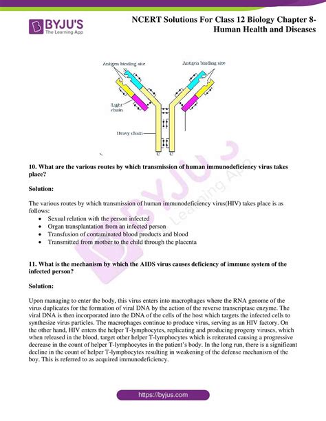 NCERT Solutions Class 12 Biology Chapter 8 Human Health And Diseases