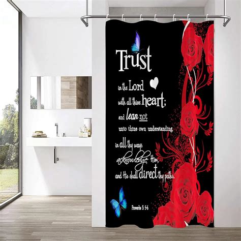 Ieroayol Inspirational Quote Shower Curtain Trust In The