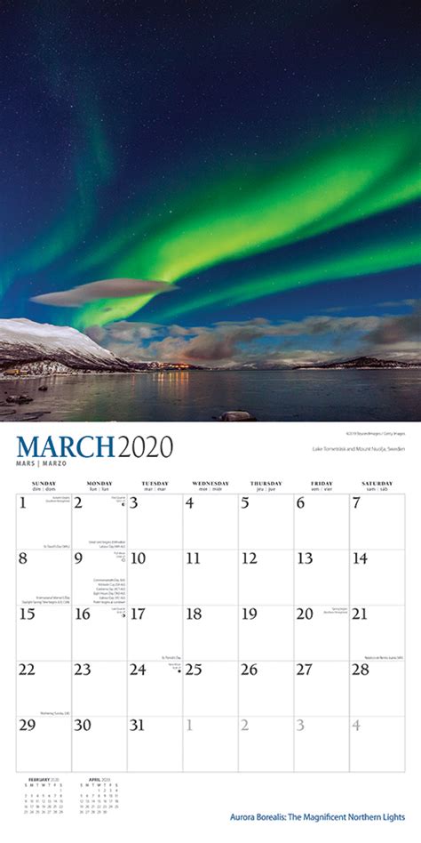 Aurora Borealis The Magnificent Northern Lights 2020 Square Wall