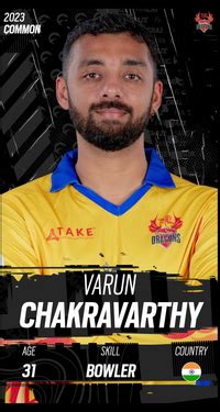 Varun Chakravarthy Digital Player Card Dd Tnpl Fancraze