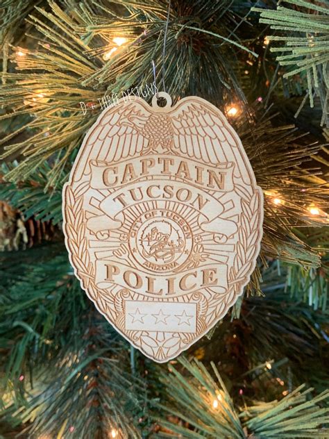 Tucson Police Department Personalized Police Badge Ornament Or Etsy