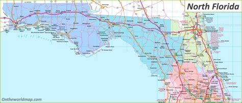 Map of North Florida - Ontheworldmap.com