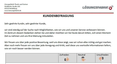 Vorlage Kundenbefragung Blog Der L Sungsfabrik