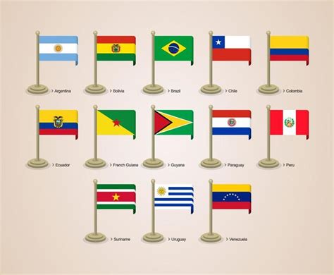 Ilustraci N Gr Fica De Vector De Las Banderas De Los Pa Ses De Am Rica