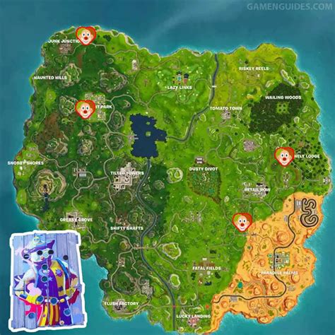 Fortnite Season 6 Guide Carnival Clown Boards Map Location Week 9