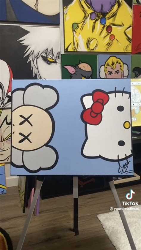 Hello Kitty X Kaws Painting Artofit