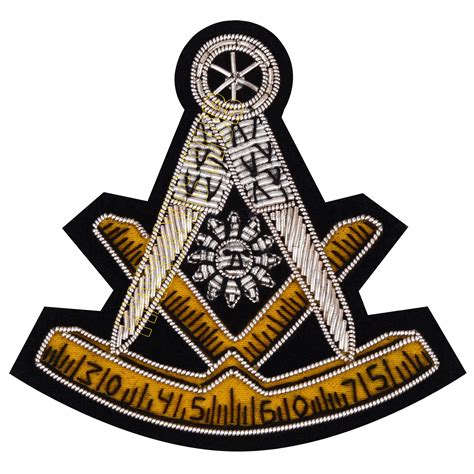 Masonic Past Master Emblem Silver Bullion Patch Hand Embroidered Etsy