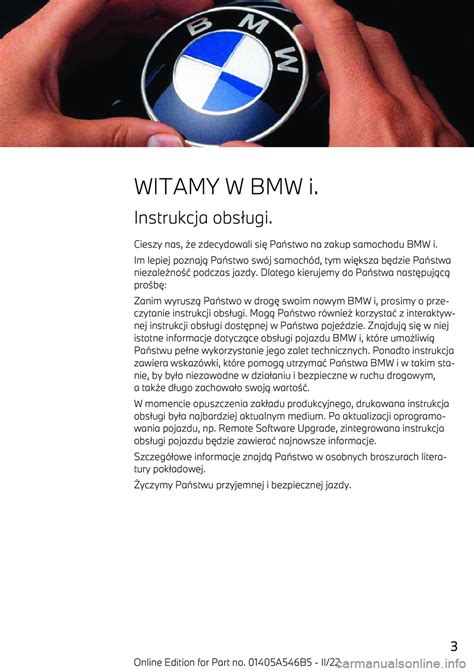 BMW I4 2022 Instrukcja obsługi in Polish 420 Pages