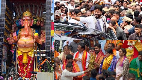 Cm Revanth Reddy At Khairatabad Ganesh First Pooja India S