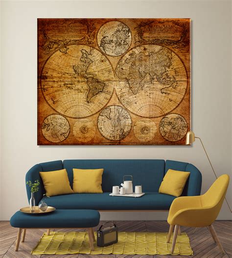 Obraz Na P Tnie Stara Mapa Wiata Atelier Wallprint Decoration