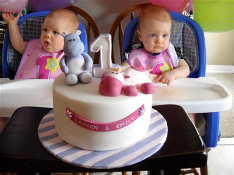 SweetThings Twins 1st Birthday Cake