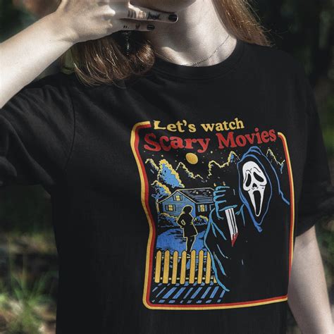 Let S Watch Scary Movies T Shirt Scary Halloween Shirt Etsy