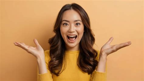 Premium Photo Portrait Of A Excited Attractive Woman