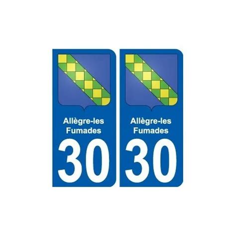 30 ALLÈGRE LES FUMADES BLASON autocollant plaque stickers ville EUR 3