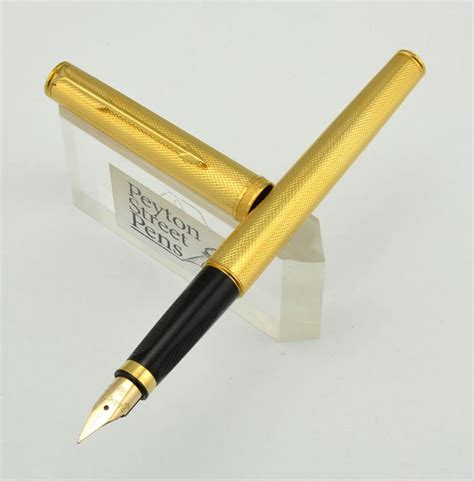 Parker 75 Premier Fountain Pen Gold Plated Grain Dorges Medium 18k