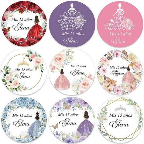 Mis Quince Personalized Favor Stickers Quinceanera Sweet Fifteen Sixte