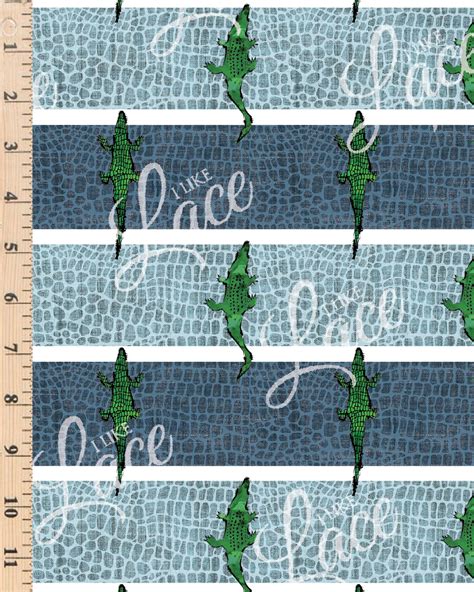 Alligator Striped Custom Printed Fabric I Like Lace