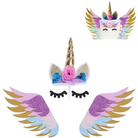 Buy Hasthip Unicorn Cake Topper With Wings Unicorn Cake Topper Set