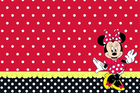 Minnie Red Black Yellow And Polka Dots Free Printable Invitations