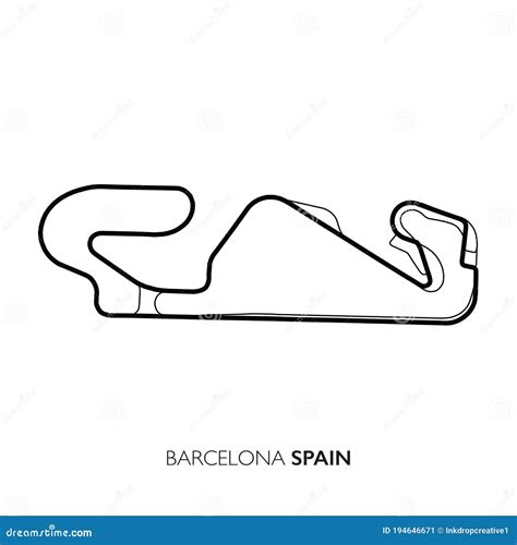 Barcelona Circuit Spain Motorsport Race Track Vector Map