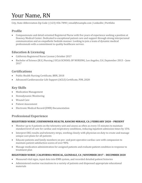 Registered Nurse Resume Templates And Examples For 2023