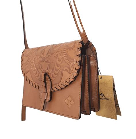 Patricia Nash Lanza Tooled Leather Crossbody Bag Burnished Cognac NWT