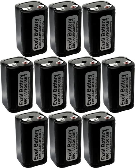 Amazon 10x Exell Custom 4 8V 800mAh NiCd 4xAA Square Battery Pack