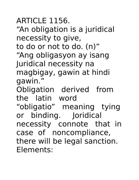 Article Law Article An Obligation Is A Juridical