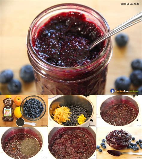 Blueberry Chia Seeds Jam Home Made Recipe Step By Step Indian Food Recipes