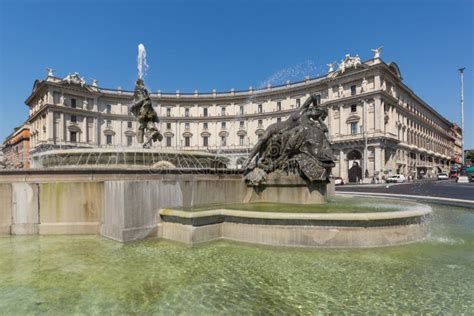 Fountain at Piazza Della Repubblica, Rome, Italy Editorial Stock Photo - Image of famous ...