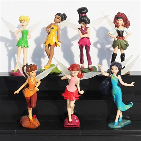 7pcs Lot Tinkerbell Fairy Action Figures Doll Tinker Bell Pvc Figures