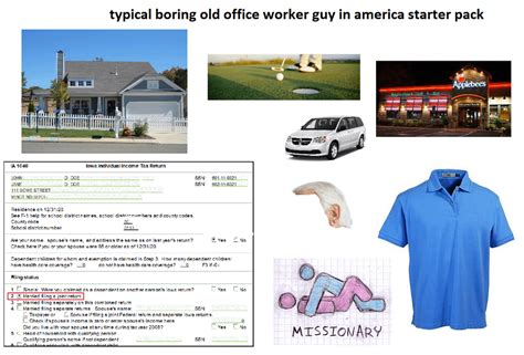 Typical Boring Old Office Worker Guy In America Starter Pack Starterpacks