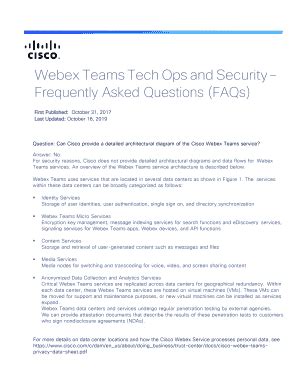 Fillable Online Cisco Webex Control Hub Security Data Sheet Fax Email