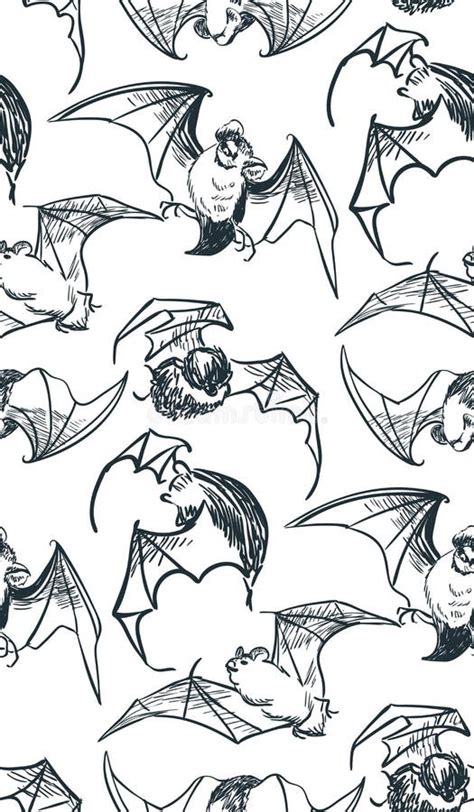 Bat Seamless Pattern Japanese Chinese Oriental Vector Ink Style Design