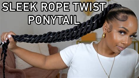 How To Sleek Ponytail Hairstyle With Jumbo Rope Twist YouTube