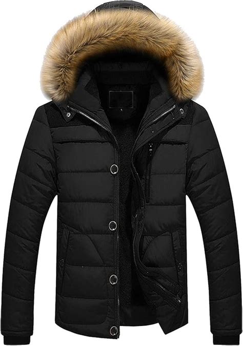 SALE & CLEARANCE Men Winter Warm Thick Coat with Hooded, Male Solid ...