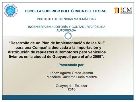 PPT ESCUELA SUPERIOR POLIT CNICA DEL LITORAL INSTITUTO DE CIENCIAS