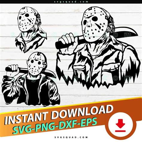 Jason Voorhees 3 Svg Bundle Friday 13th Jasons Silhouette Cut Files