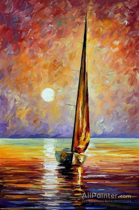 Leonid Afremov Gold Sail Oil Painting Reproductions For Sale Arte De