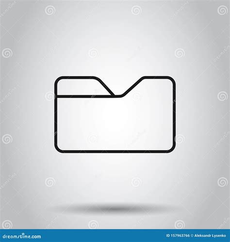 File Folder Icon In Flat Style Documents Archive Vector Illustration