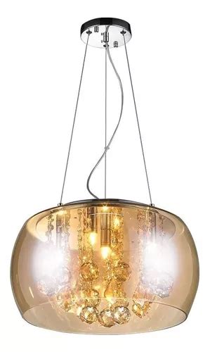 Lustre Pendente Cristal Vidro Ambar Attractive Cm Startec