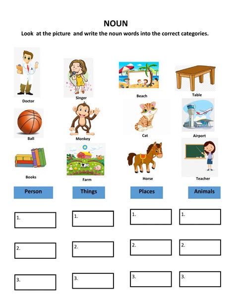 Free Printable Noun Worksheets For Grade Worksheets Library