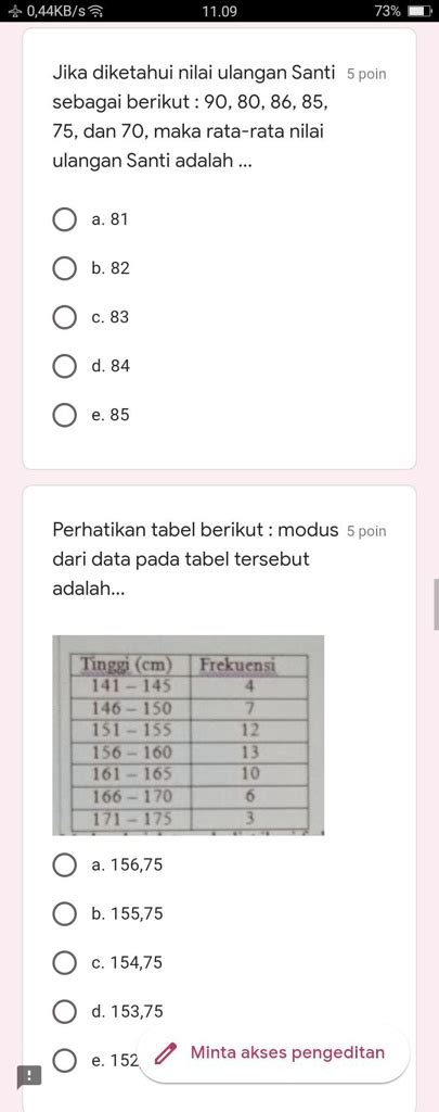 SOLVED 1 Jika Diketahui Nilai Ulangan Santi Sebagai Berikut 90 80