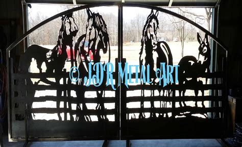 Horse Themed Driveway Gate Designs - JDR Metal Art - Aluminum Steel & Iron