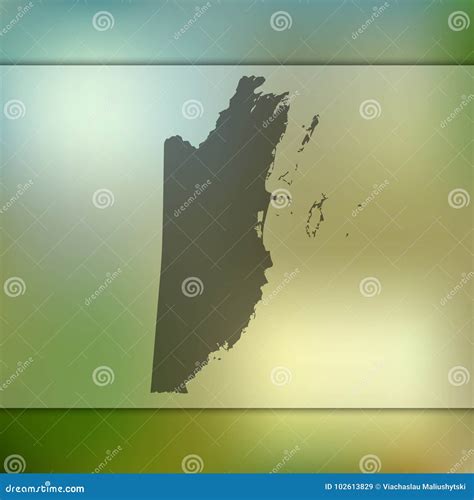 Vector Silhouette Of Belize Blurred Background Stock Vector