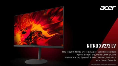 Acer представила мониторы линейки Nitro Xv272u Kv и Nitro Xv272 Lv